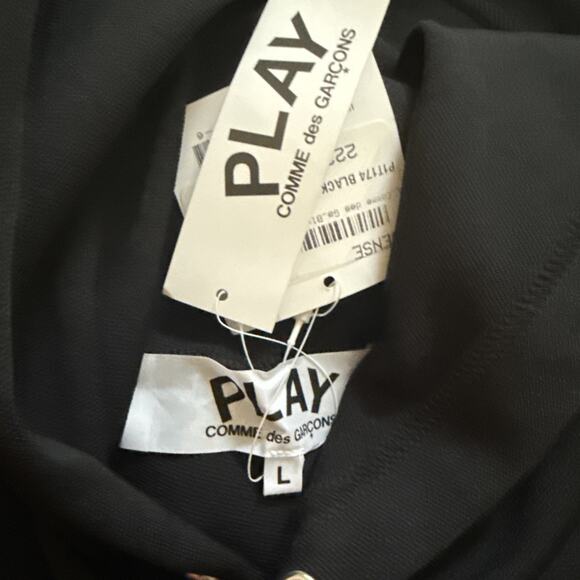 $270 PLAY Comme des Garcons Black Pullover Heart Hoodie AZ-T174-051 Mens Large - Picture 8 of 11